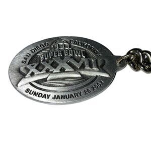 NFL Football Super Bowl XXXVII Silver Metal Key Chain NEW
